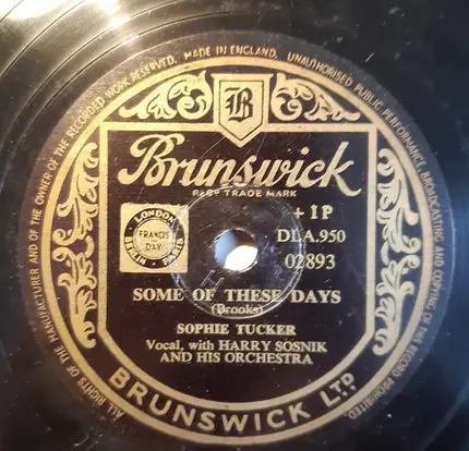 Sophie Tucker With Harry Sosnik And His Orchestra - The Lady Is A Tramp / Some Of These Days
