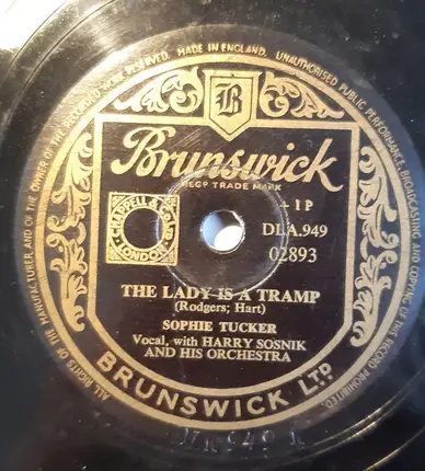 Sophie Tucker With Harry Sosnik And His Orchestra - The Lady Is A Tramp / Some Of These Days