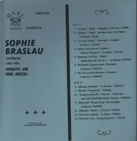 Sophie Braslau - Operatic and song recital