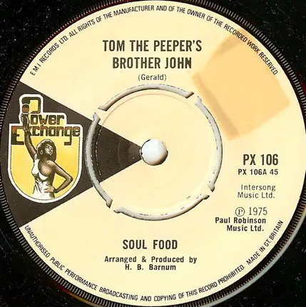 Soul Food - Tom The Peeper's Brother John / Boogie Bump