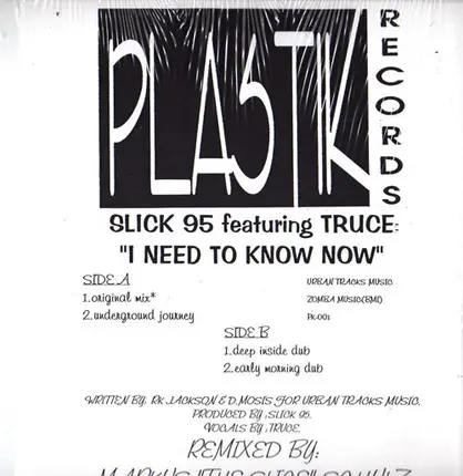 Slick 95 Featuring Truce - I Need To Know Now