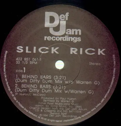 Slick Rick - Behind Bars