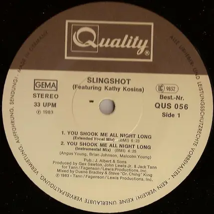 Slingshot featuring Kathy Kosins - You Shook Me All Night Long