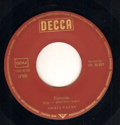Small Faces - Patterns / E Too D