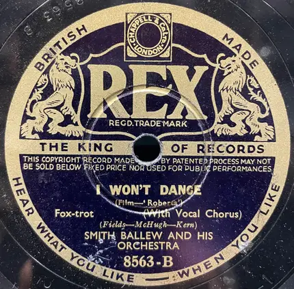 Smith Ballew And His Orchestra - Lovely To Look At / I Won't Dance