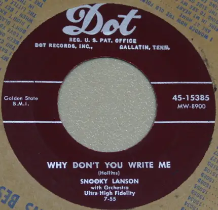 Snooky Lanson - Why Don't You Write Me / Last Minute Love
