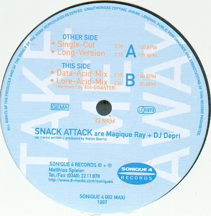 Snack Attack - Take Me Away