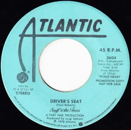 Sniff 'n' The Tears - Driver's Seat