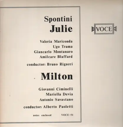 Spontini - Julie & Milton