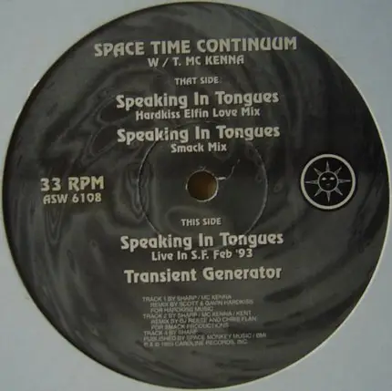 Spacetime Continuum, Terence McKenna - Speaking In Tongues