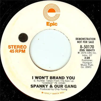 Spanky & Our Gang - I Won't Brand You