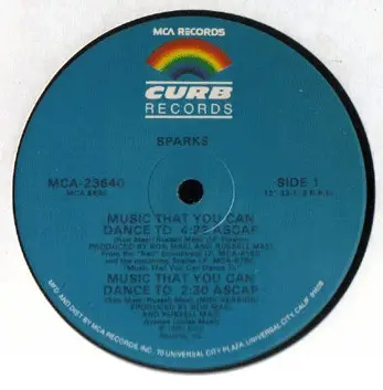 Sparks - Music That You Can Dance To