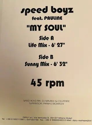 Speed Boyz Feat. Pauline - My Soul