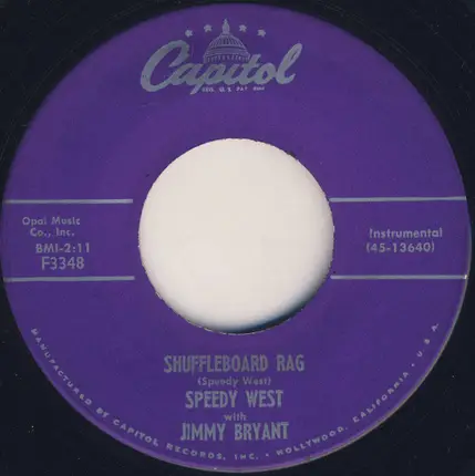 Speedy West With Jimmy Bryant - Shuffleboard Rag / Yankee Clover
