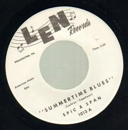 Spic & Span - Summertime Blues / End Up With The Blues