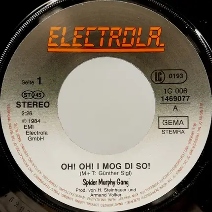 Spider Murphy Gang - Oh! Oh! I Mog Di So!