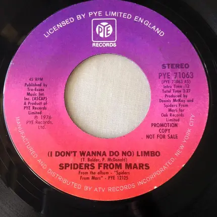 Spiders From Mars - (I Don't Wanna Do No) Limbo