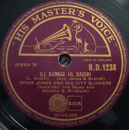 Spike Jones And His City Slickers - By The Beautiful Sea / Ill Barkio (Il Bacio)