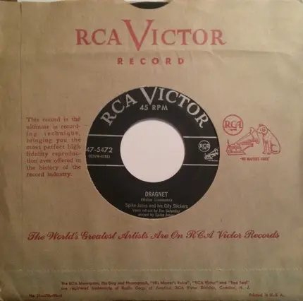 Spike Jones And His City Slickers - Dragnet / Pal-Yat-Chee