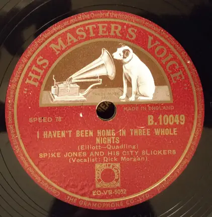 Spike Jones And His City Slickers - Tennessee Waltz / I Haven't Been Home In Three Whole Nights