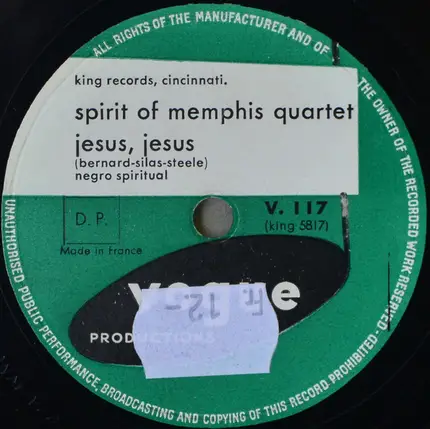 Spirit Of Memphis Quartet - He Never Left Me Alone / Jesus, Jesus