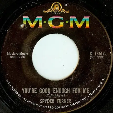 Spyder Turner - Stand By Me / You're Good Enough For Me