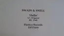 12inch Vinyl Single - Swain & Snell - Hello