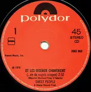 7inch Vinyl Single - Sweet People - Et Les Oiseaux Chantaient (...En De Vogels Zongen)