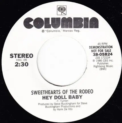 Sweethearts Of The Rodeo - Hey Doll Baby