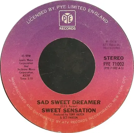 Sweet Sensation - Sad Sweet Dreamer