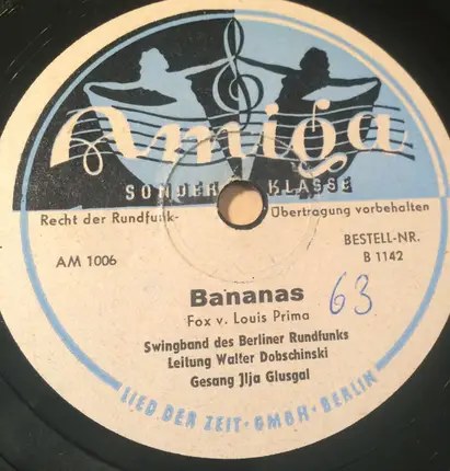 Swingband Des Berliner Rundfunks , Walter Dobschinski , Ilja Glusgal - Angelina / Bananas