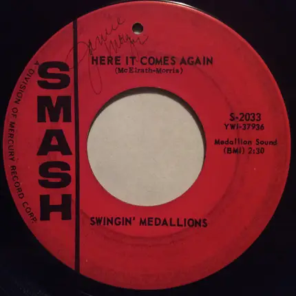 Swingin' Medallions - Double Shot (Of My Baby's Love) / Here It Comes Again