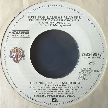 St. Nick / Just For Laughs Players - Jingle Bells - Gesundheit / The Last Recital