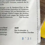 10'' - St.-Rombaut-Chor, Mecheln , J. Vyverman - Das Kirchenjahr in Gregorianischen Chorälen - Mono