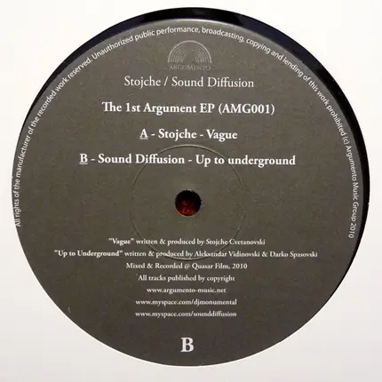 Stojche / Sound Diffusion - The 1st Argument EP