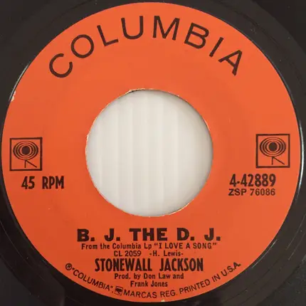 Stonewall Jackson - Big House On The Corner / B. J. The D. J.