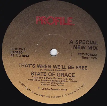 State Of Grace - That's When We'll Be Free (A Special New Mix)