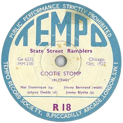 State Street Ramblers - Weary Way Blues / Cootie Stomp