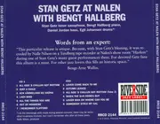 Double CD - Stan Getz With Bengt Hallberg - Stan Getz At Nalen With Bengt Hallberg