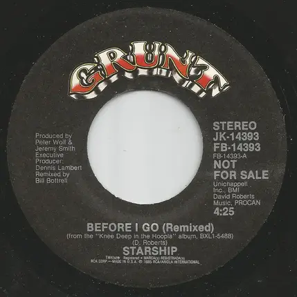 Starship - Before I Go