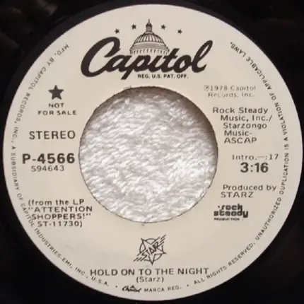 Starz - Hold On To The Night