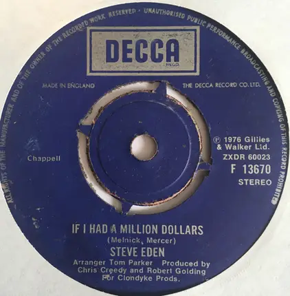 Steve Eden - If I Had A Million Dollars