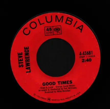Steve Lawrence - The Warm House/ Good Times