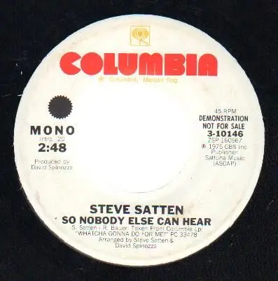 Steve Satten - So Nobody Else Can Hear