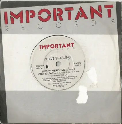 Steve Sparling - Mercy Mercy Me / God Is Love