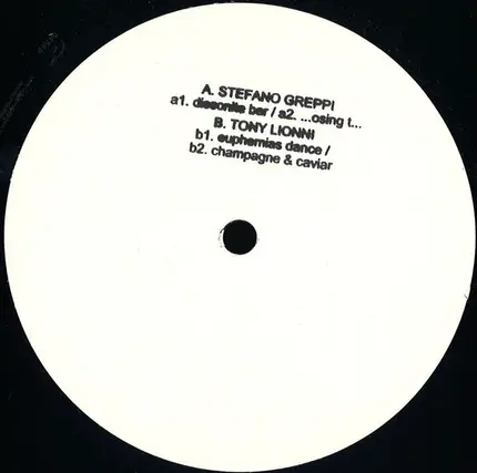 Stefano Greppi / Tony Lionni - Dissonite Bar / Euphemias Dance