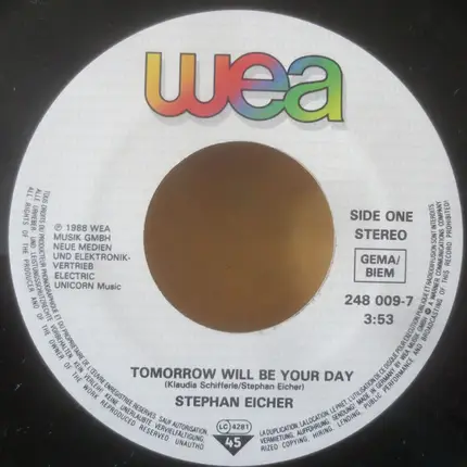 Stephan Eicher - Tomorrow Will Be Your Day