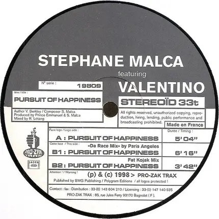 Stephane Malca - Pursuit Of Happiness