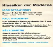 LP - Stravinsky / Hindemith / Bartók - Y. Menuhin - Klassiker der Moderne
