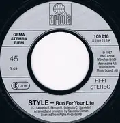 7inch Vinyl Single - Style - Run For Your Life